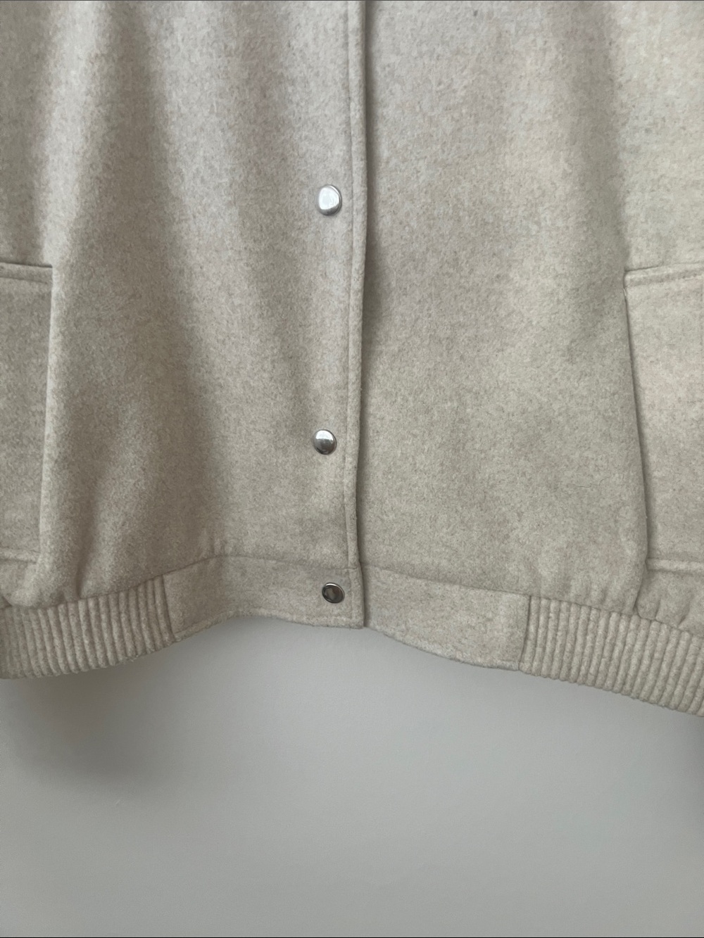 Zara Cream Wool-Blend Bomber Jacket - Picture 4 of 8